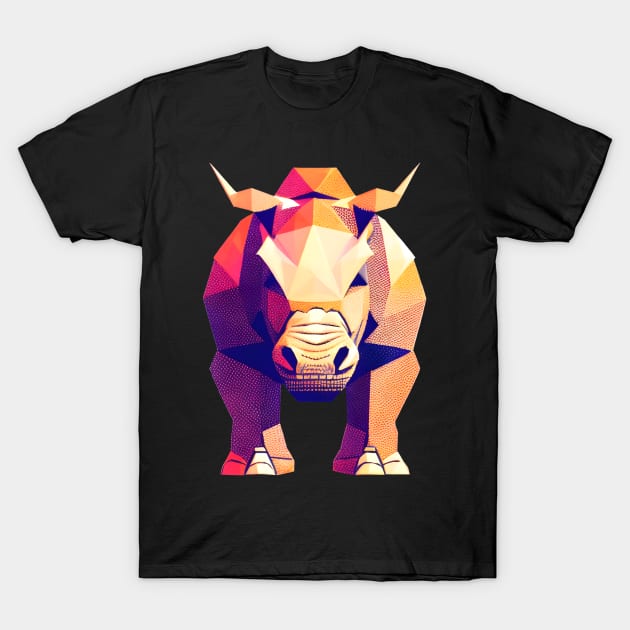 Low Poly Rhino T-Shirt by Spazashop Designs